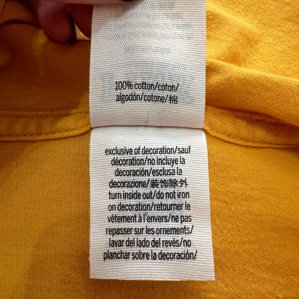 Victoria's Secret Pink Hoodie Varsity Tee Shirt in Golden SZ M | Yellow VS Pink - Picture 11 of 12